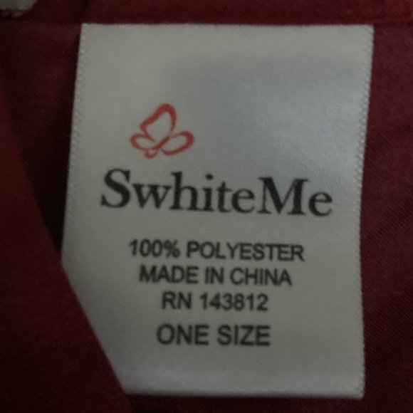 Red Satin Blend Shiny Short Kimono - Picture 8 of 10